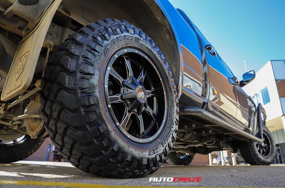 DODGE RAM MO970 SATIN BLACK MILLED ACCENTS